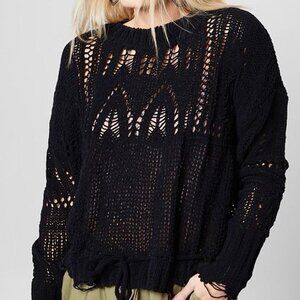 White Crow Chenille Calaveras Shredded Sweater S